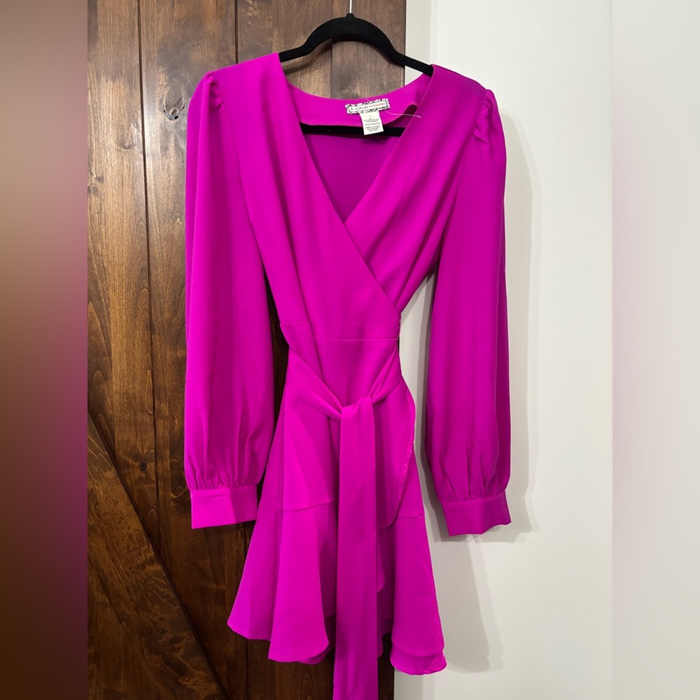 Elegant Pink Wrap Dress